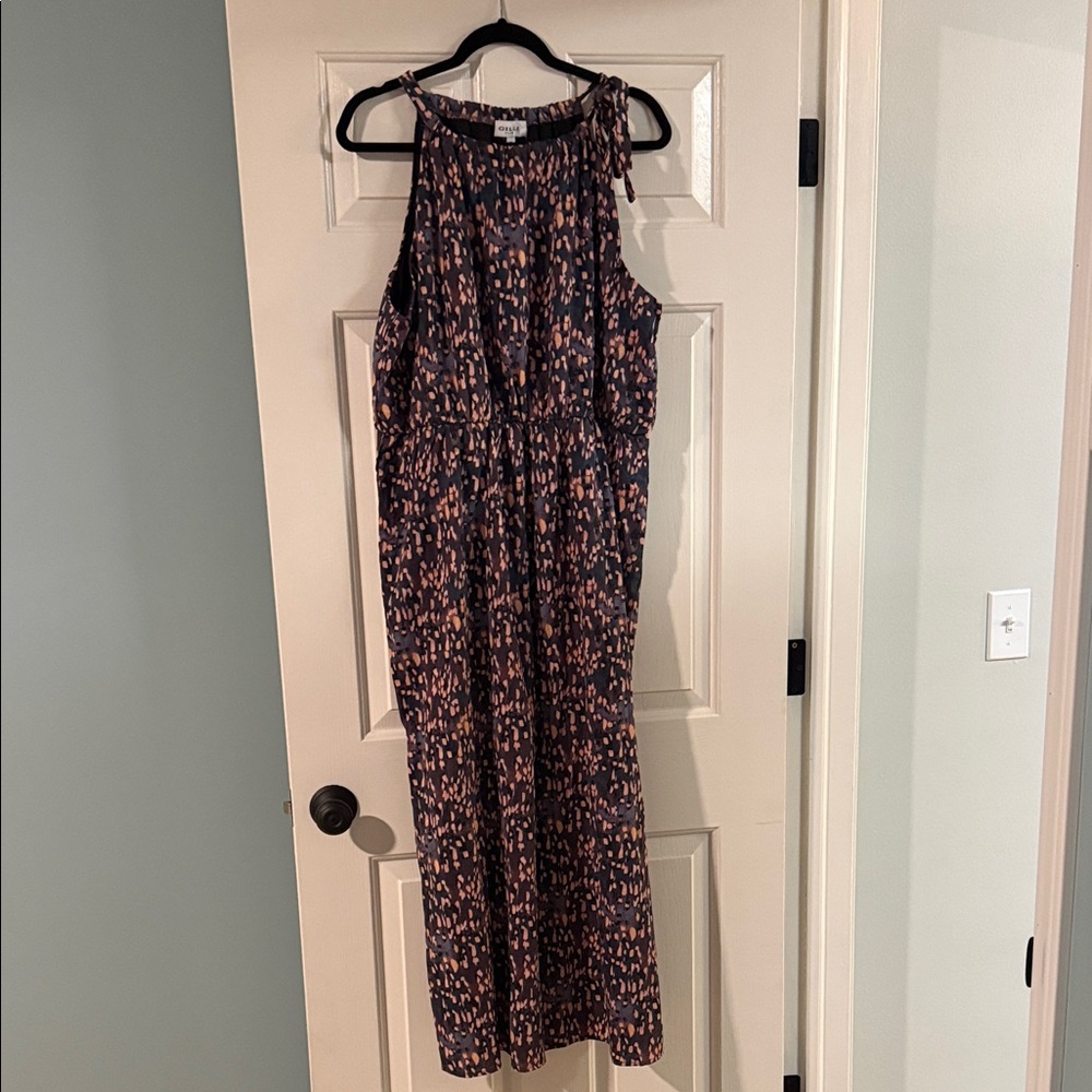 Gilli Navy Maxi Dress with Blush Spot Print